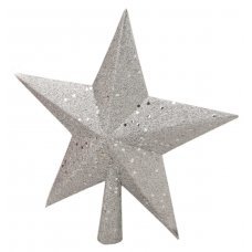 Χριστουγεννιάτικη Κορυφή Δέντρου Αστέρι Ασημί με Στρας (25cm)